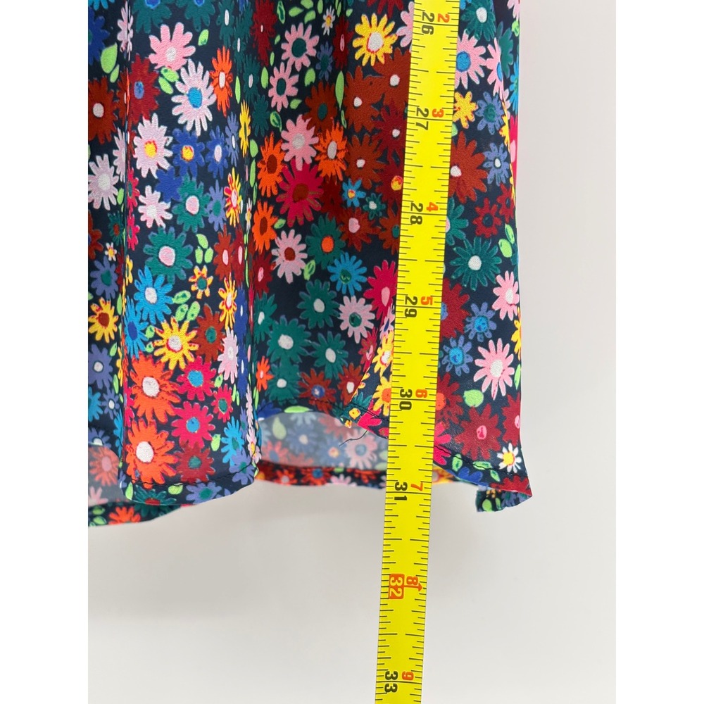 Staud Mini Dress Milla Rainbow Floral Puff Sleeve A Line Fairy Women Size 0 - Picture 4 of 12
